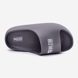 Big Star Muške papuče od pjene s velikom zvijezdom RR174A013 sivi logotip siva 1