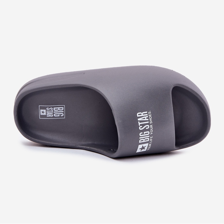 Big Star Muške papuče od pjene s velikom zvijezdom RR174A013 sivi logotip siva 1