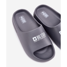 Big Star Muške papuče od pjene s velikom zvijezdom RR174A013 sivi logotip siva 2