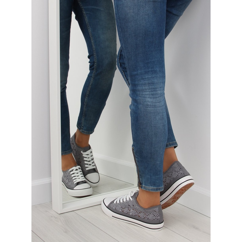 Ženske tenisice sive čipkane NB89P sive siva 1