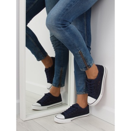 Ženske tamnoplave čipkane tenisice NB89P Plave tamnoplava 2