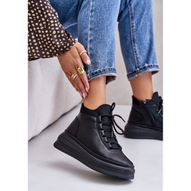 Lagane kožne sportske cipele na Artiker platformi 55C1041 crne crna 3