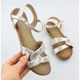 S.Barski Ženske sandale Złote S. Barski KV51-022 zlatni 1