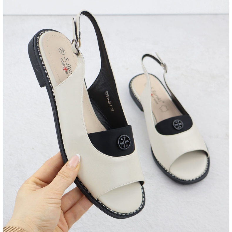 S.Barski Ženske sandale krema S. Barski KV51-021 kremast 1