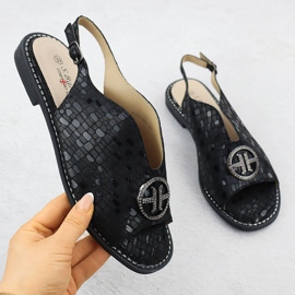 S.Barski Ženske kožne sandale carne S. Barski KV51-094 crna 1