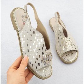 S.Barski Ženske kožne sandale Złote S. Barski KV51-094 zlatna 1