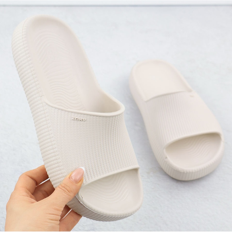 Ženski flip -flops bazen plaža plaža Zaxy RR285048 kremasti 1