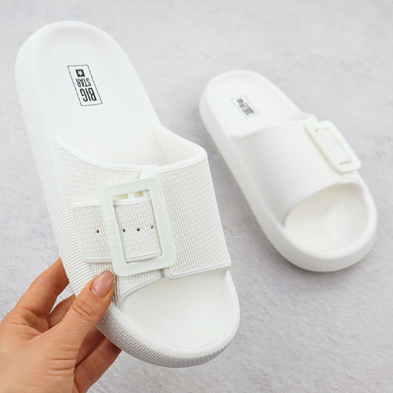 Big Star Ženski sportovi lepršaju na gustom bijelom potplatu velike zvijezde RR274A584 bijela 1