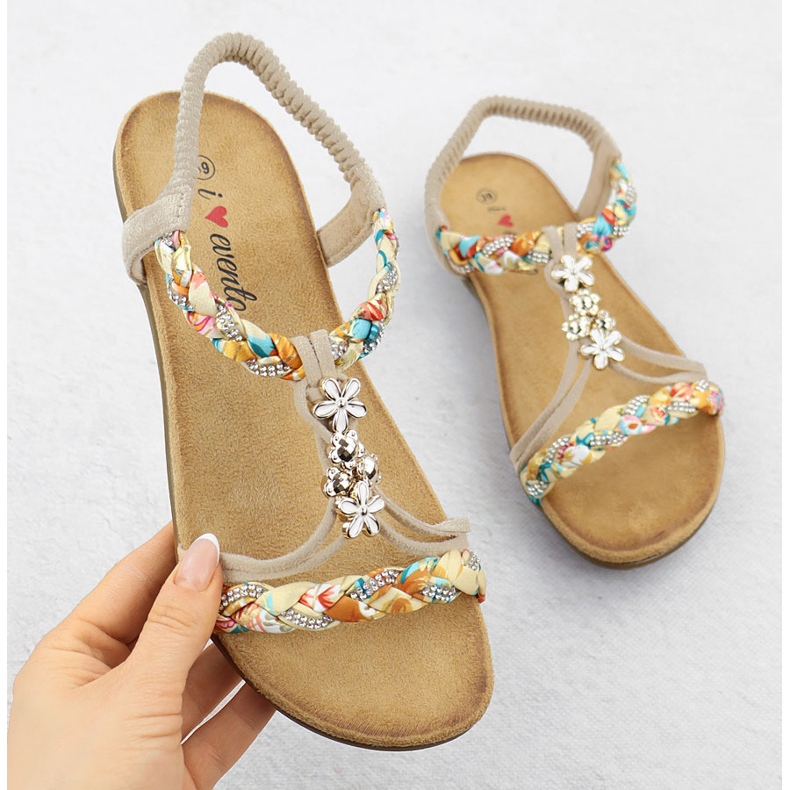 EVento Ženske sandale skliznule su bež događaj 8309 1