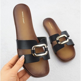 Ženski flip -flops s ukrasom crni sergio leone sk077h crna 1