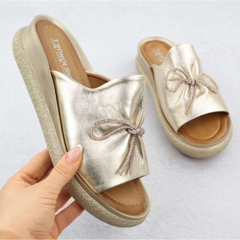 Ženska kožna kožna letilica T.Sokolski L25-154 zlatni 1