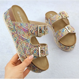 Papuče na gustom potplatu s stezaljkama T.Sokolski L25-322 višebojan 1