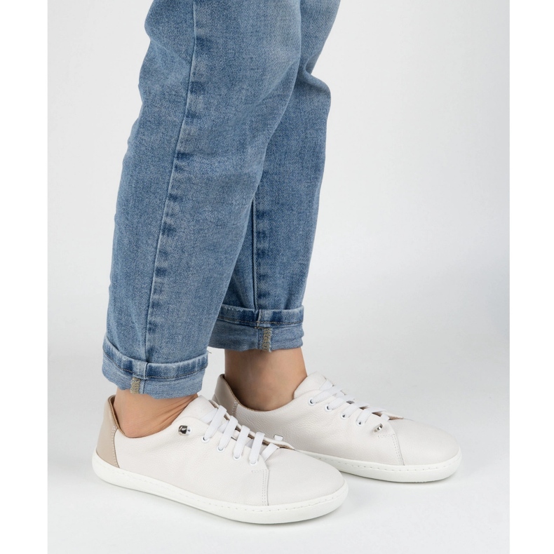 WASAK Ženske cipele bosonoge minimalističke kože 0771w bijela 2