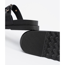 Seastar Crne ženske papuče ukrašene s tri pruge s rhinestones crno 2