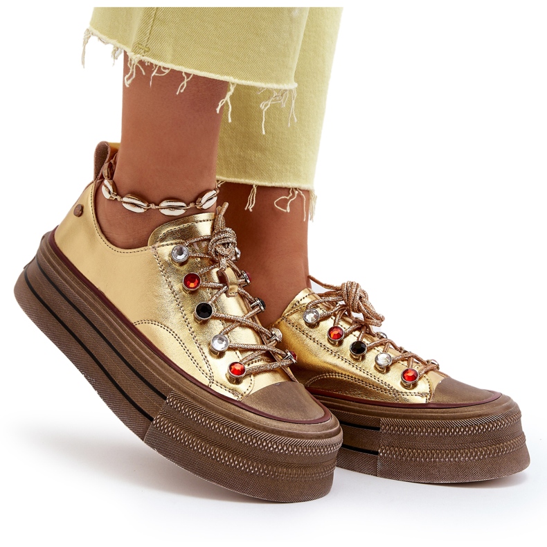 Ženske tenisice s platformom GOE NN2N4055 zlatne zlatni 6