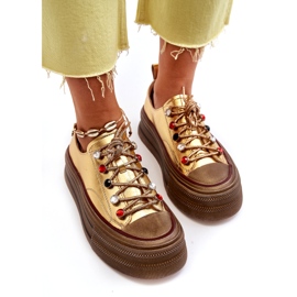 Ženske tenisice s platformom GOE NN2N4055 zlatne zlatni 4