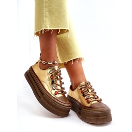 Ženske tenisice s platformom GOE NN2N4055 zlatne zlatni 1