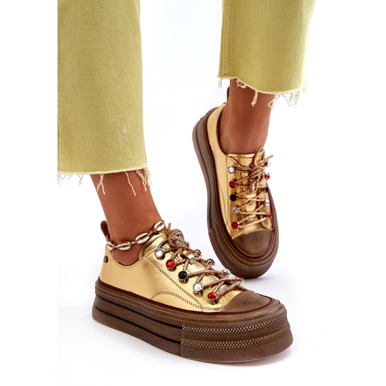 Ženske tenisice s platformom GOE NN2N4055 zlatne zlatni 3