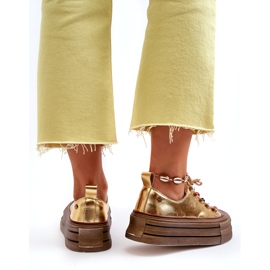 Ženske tenisice s platformom GOE NN2N4055 zlatne zlatni 5