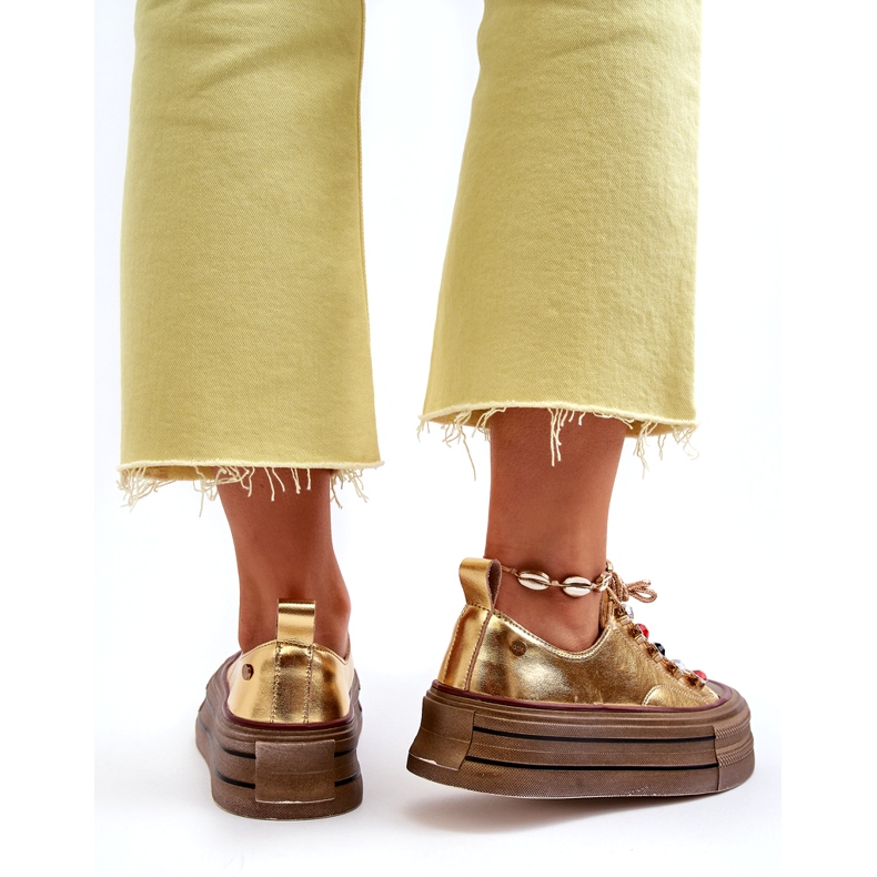 Ženske tenisice s platformom GOE NN2N4055 zlatne zlatni 5