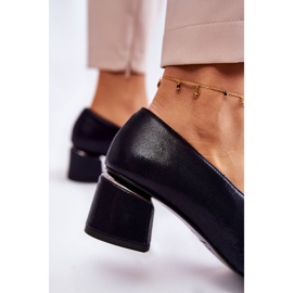 Kožne pumpe s ukrasom laura messi 2487 mornarsko plava 4