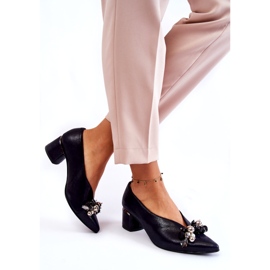 Kožne pumpe s ukrasom laura messi 2487 mornarsko plava 1