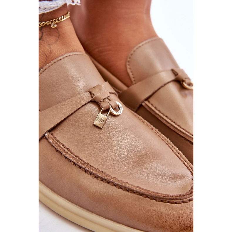 Ženske kožne mokasine bež boje 5