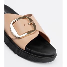 Seastar Bež ženski flip jarud sa zlatnom kopčom 1