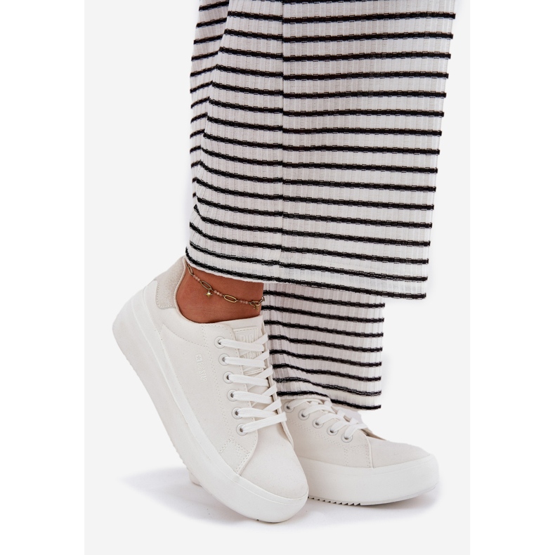 Big Star Ženske materijalne tenisice na velikoj zvijezdi RR274463 Bijela platforma 1