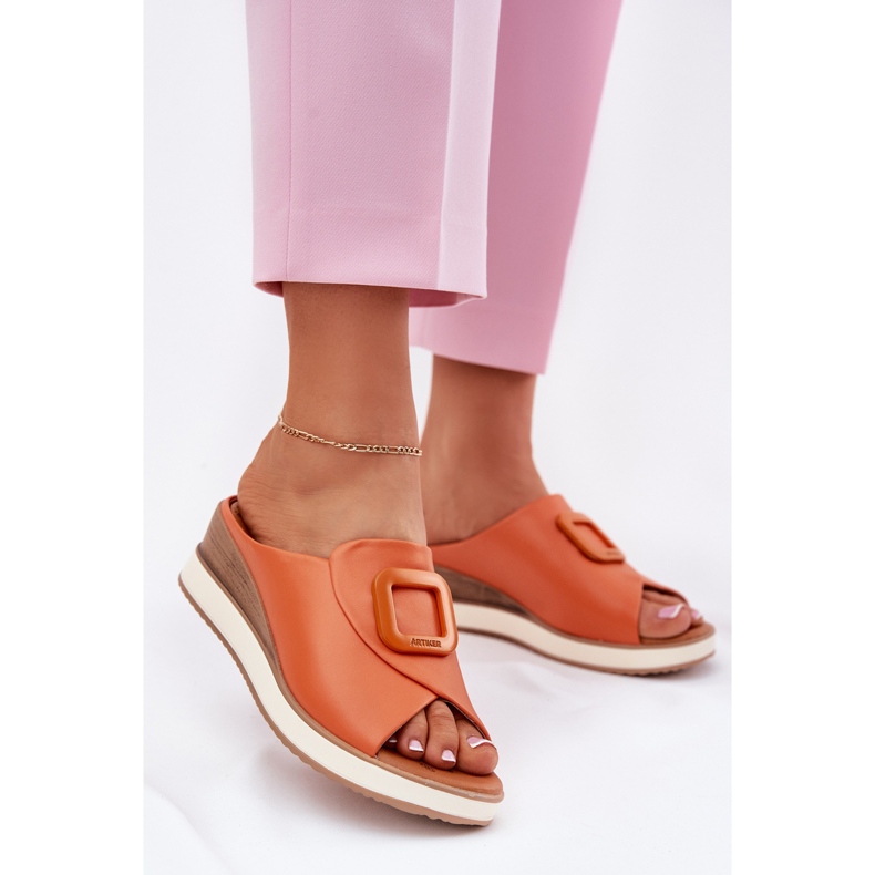 Ženska kožna kožna flip flops artiker 56c2149 narančasta 2