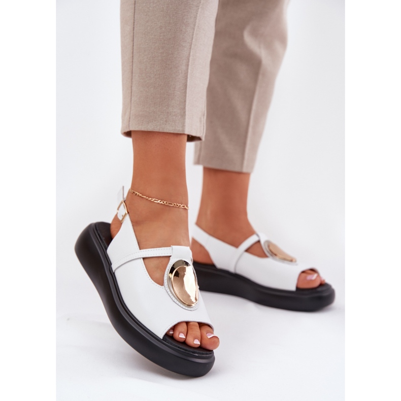 S.Barski Kožne elegantne ženske sandale S. Barski GR51-603 White bijela 2