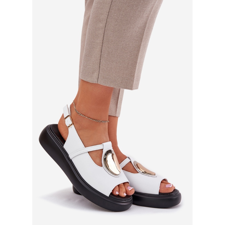 S.Barski Kožne elegantne ženske sandale S. Barski GR51-603 White bijela 1