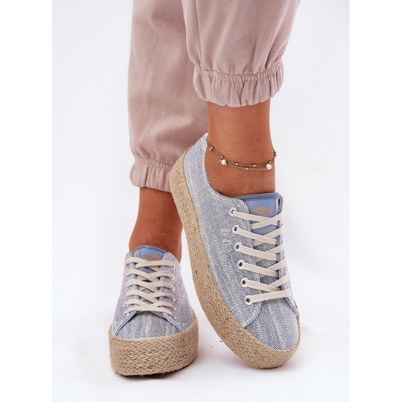 Ženske tenisice na platformi s Lee Cooper LCW-25-02-3283 Plava pletenica 1