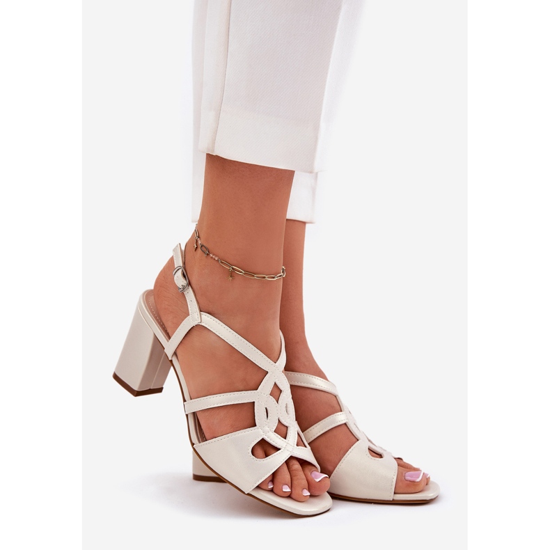 Ženske sandale s visokim udjelom u Sergio Leone SK884 Pearl bež 1