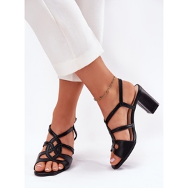 Ženske sandale s visokim udjelom u Sergio Leone SK884 Black crna 2