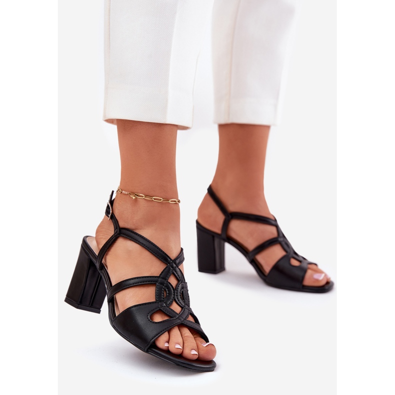 Ženske sandale s visokim udjelom u Sergio Leone SK884 Black crna 1