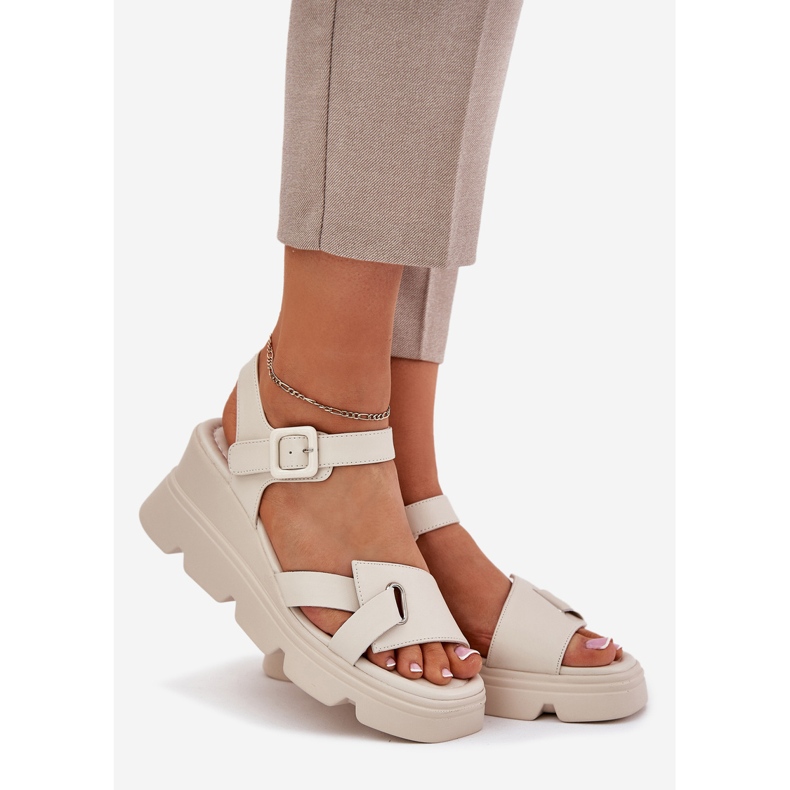 Ženske kožne sandale za drevni Artiker 54C1624 bež 1