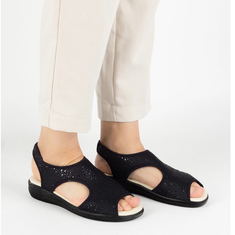 Vriston Ženske cipele fleksibilne sandale comfoot emma crni sjaj crno 2