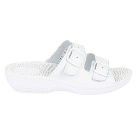 Vriston Ženske cipele Podesive zaklopke Fakirki masirajući s šiljcima Nadia bijela 1