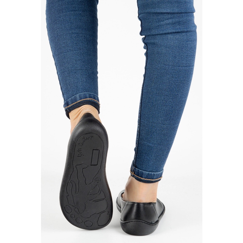 Olivier Bosonoge ženske minimalističke kožne cipele proklizavanje -u 1771Pol crno 2