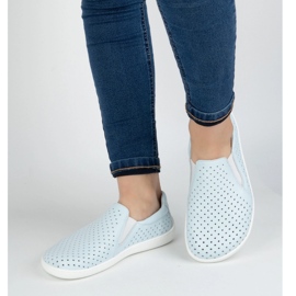 Olivier Bosonoge ženske kožne cipele minimalističke otvorene otvorene 1308pol plave plava 2