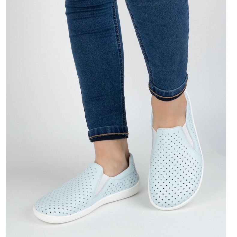 Olivier Bosonoge ženske kožne cipele minimalističke otvorene otvorene 1308pol plave plava 2