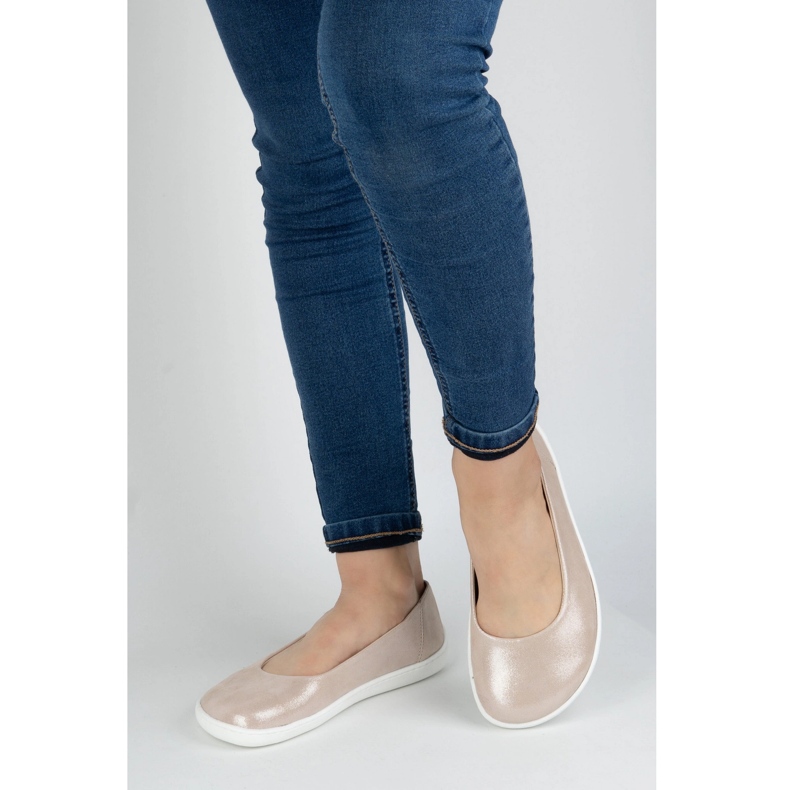 Olivier Bosonoge ženske minimalističke kožne cipele klizanje -in 1771Pol ružičasti saten ružičasta 2