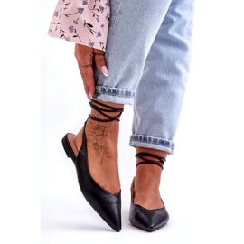 Ženske vezane balerine crne sandale crna 5