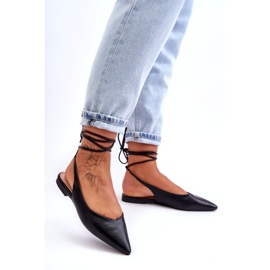 Ženske vezane balerine crne sandale crno 1