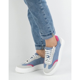 Olivier Ženske kožne tenisice na platformi N1202S4 plave plava 1