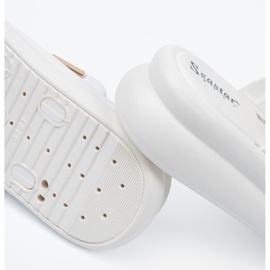 Seastar Papuče sa zlatnim kopčama na bijeloj platformi bijela 1