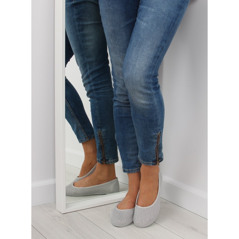 Sive mrežaste balerinke JX56 Grey siva 1