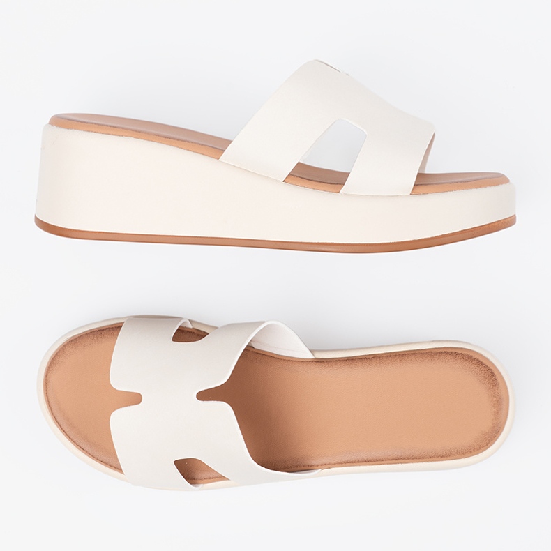 Seastar Ženske papuče platforme za svjetlost bež 1