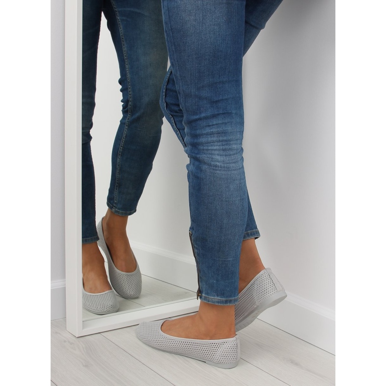 Sive mrežaste balerinke JX56 Grey siva 2